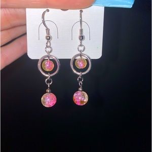 Stainless steel pretty womens dangle earrings ladies jewelry